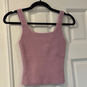 Women's Ribbed Pink Tank Top